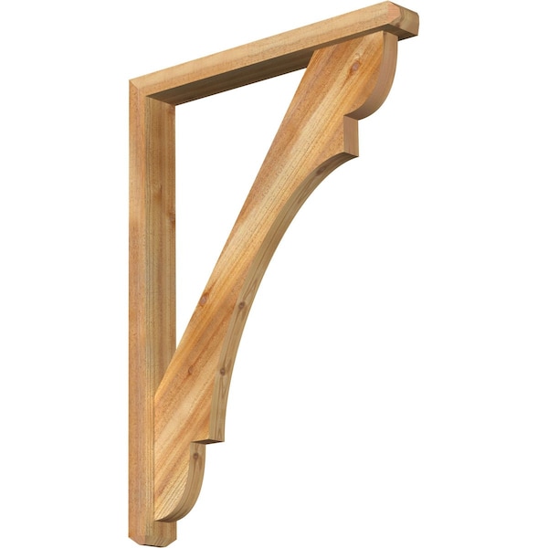 Ekena Millwork Olympic Craftsman Rough Sawn Bracket w/ Offset Brace, Western Red Cedar, 4"W x 30"D x 42"H BKT0402X30X42OLY04RWR - main